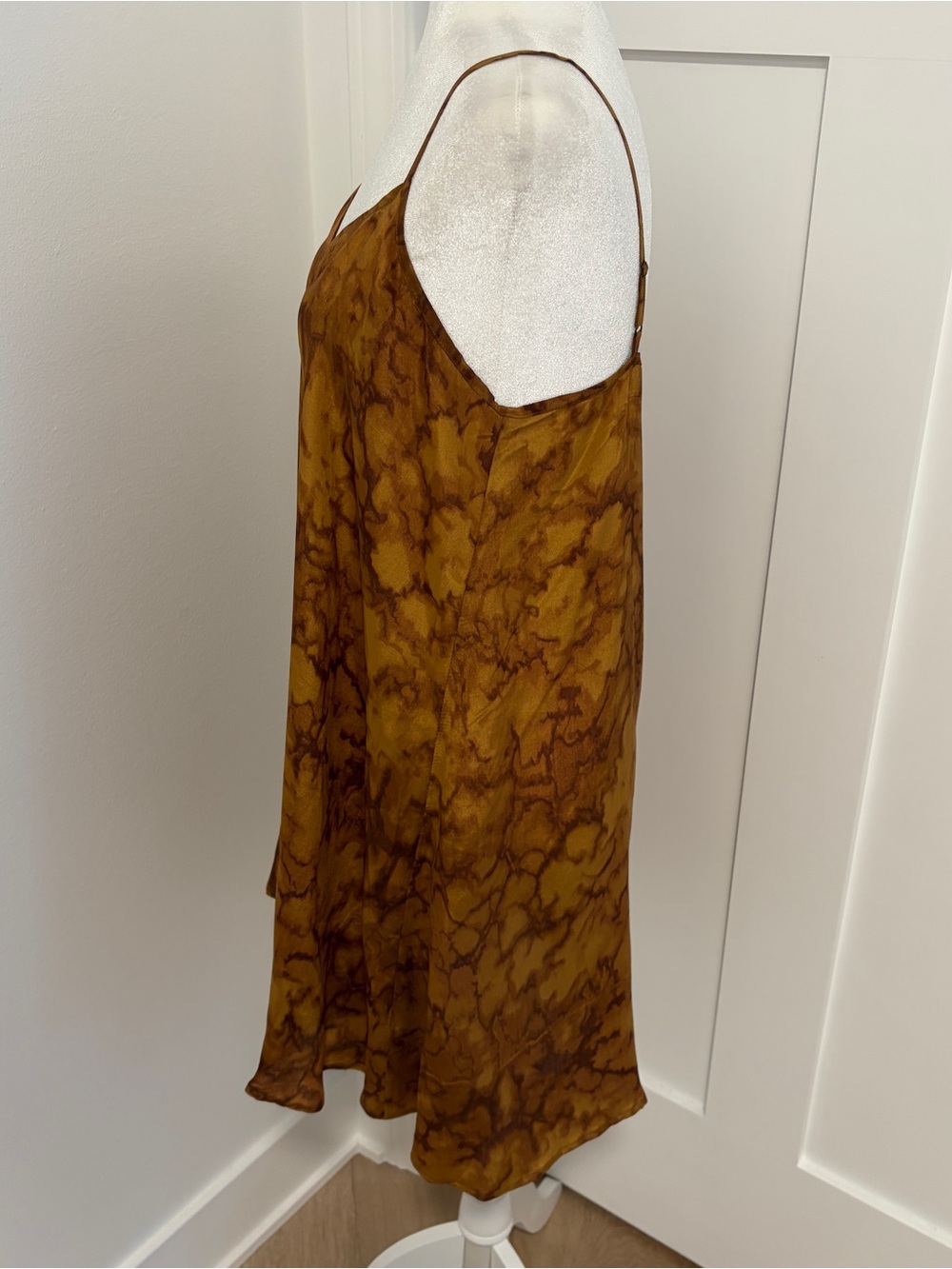 Mes Demoiselles Marbella Silk Mini Dress Sz 6 US 38 Brown Abstract Strappy*E3 - Picture 5 of 8